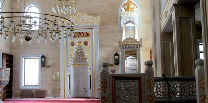 Stone mosque mihrab and minbar