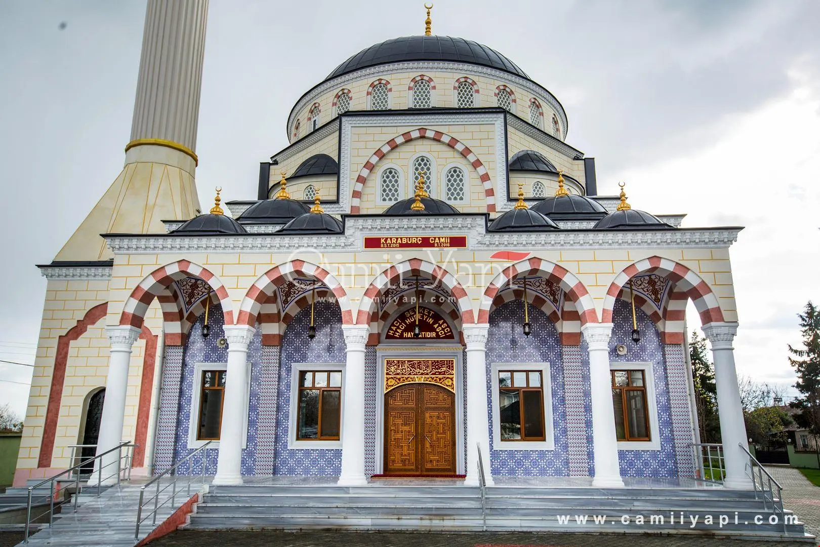 Completed Karaburç Mosque facade